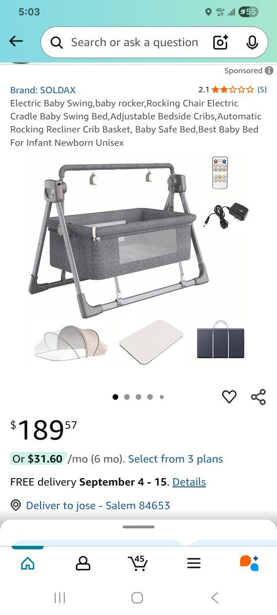 electric baby bed new