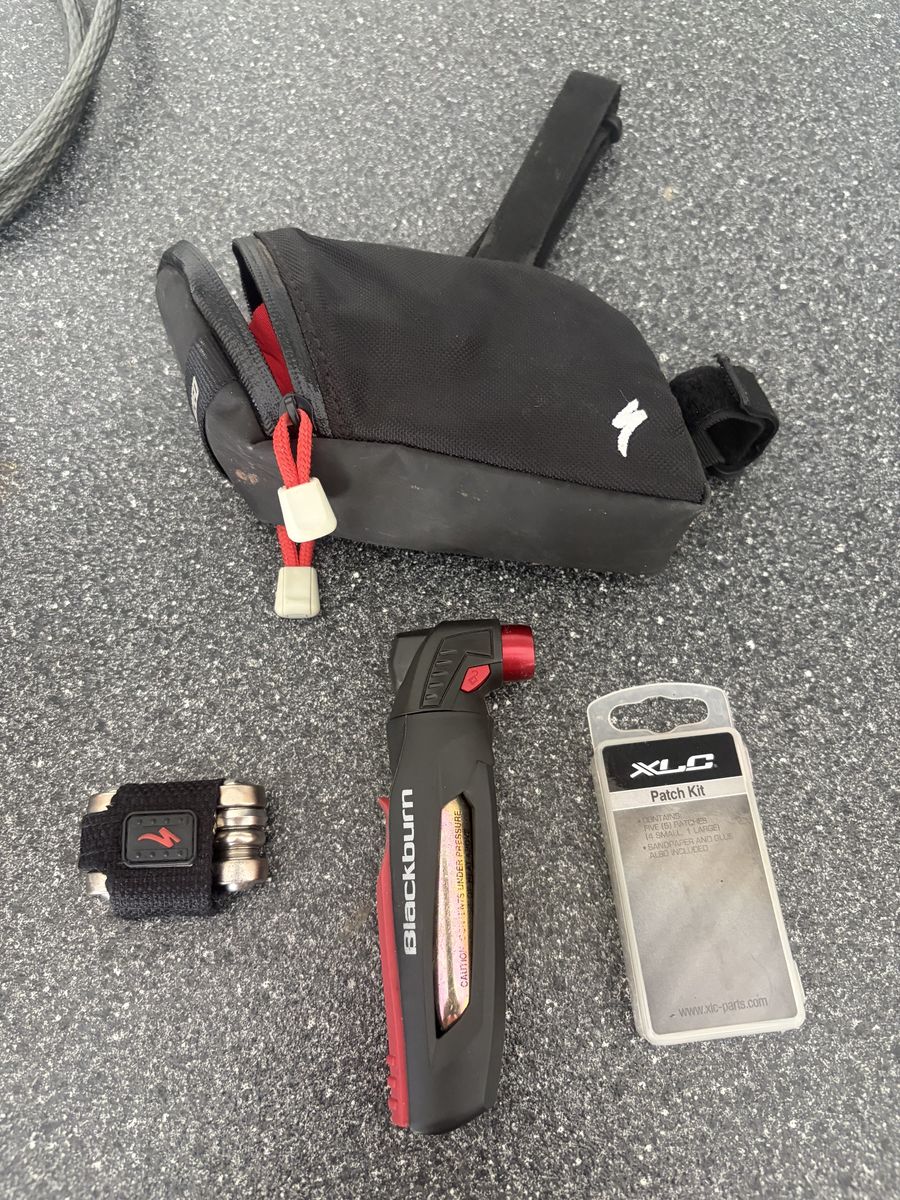 Specialized Saddle Bag with Blackburn CO2 Inflator, Multi-Tool, Pedro's Tire Lever, & XLC Patch Kits