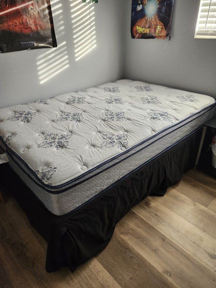 Full Size Mattress,  Box Spring, Bedframe