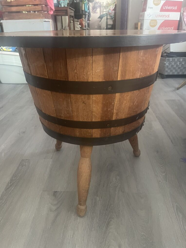 Vintage whiskey Barrel Side Table