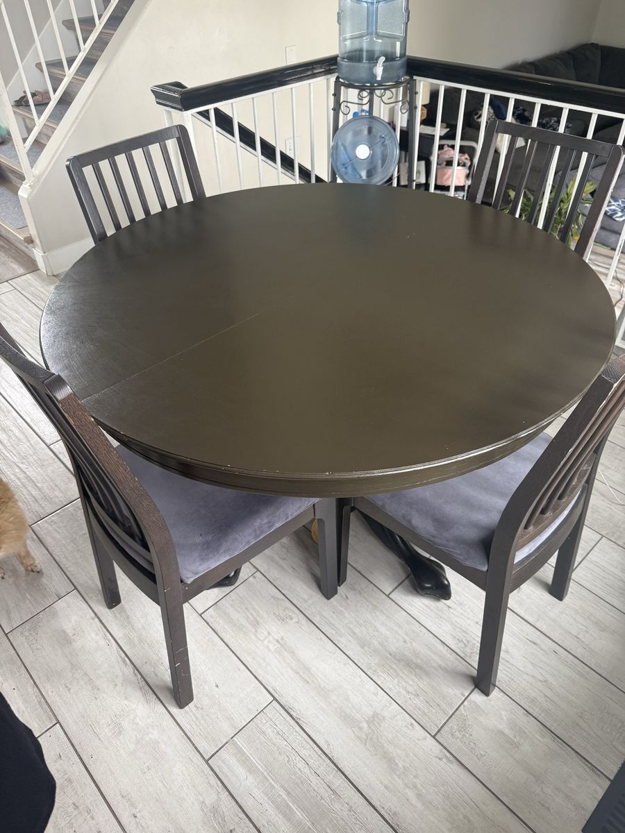Solid wood dining table with 4 chairs