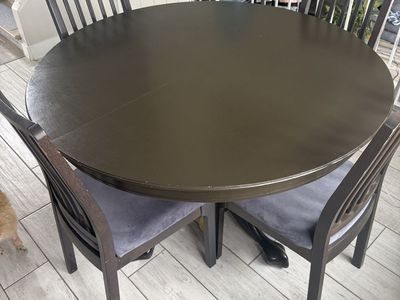Solid wood dining table with 4 chairs