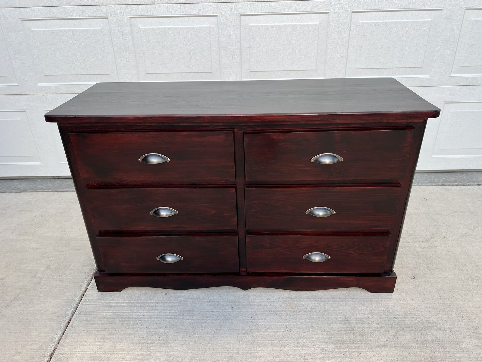 6-Drawer Wood Dresser, Dark Cherry Finish