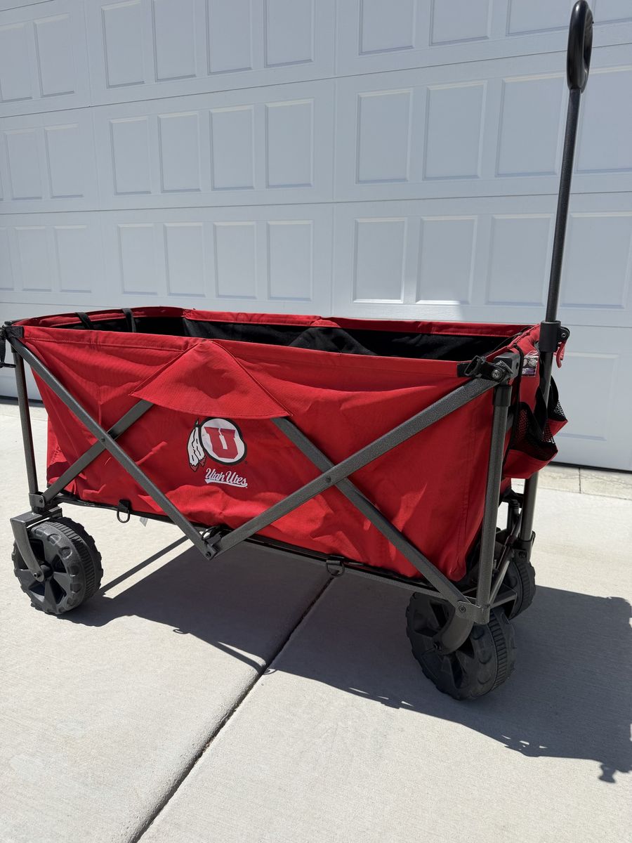Rawlings Utah Utes Collapsible Folding Wagon Cart - Red with Logo, Excellent Condition