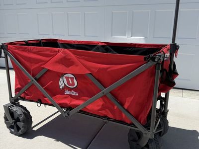 Rawlings Utah Utes Collapsible Folding Wagon Cart - Red with Logo, Excellent Condition