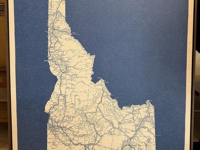 Framed Vintage Idaho Map