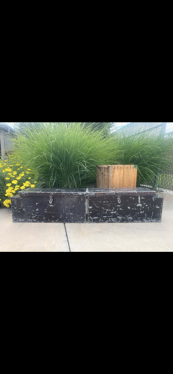 Industrial Vintage Storage Trunks / Military Style Utility Boxes