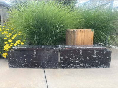 Industrial Vintage Storage Trunks / Military Style Utility Boxes