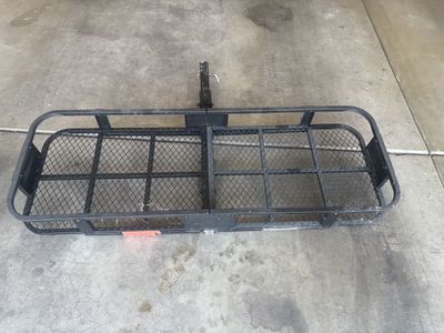 Hitch Cargo Carrier (with camping trailer bumper hitch attachment)