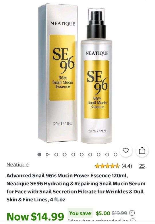 2 New Bottles Neatique SE96 Advanced Snail 96% Mucin Power Essence 120ml / 4 fl.oz