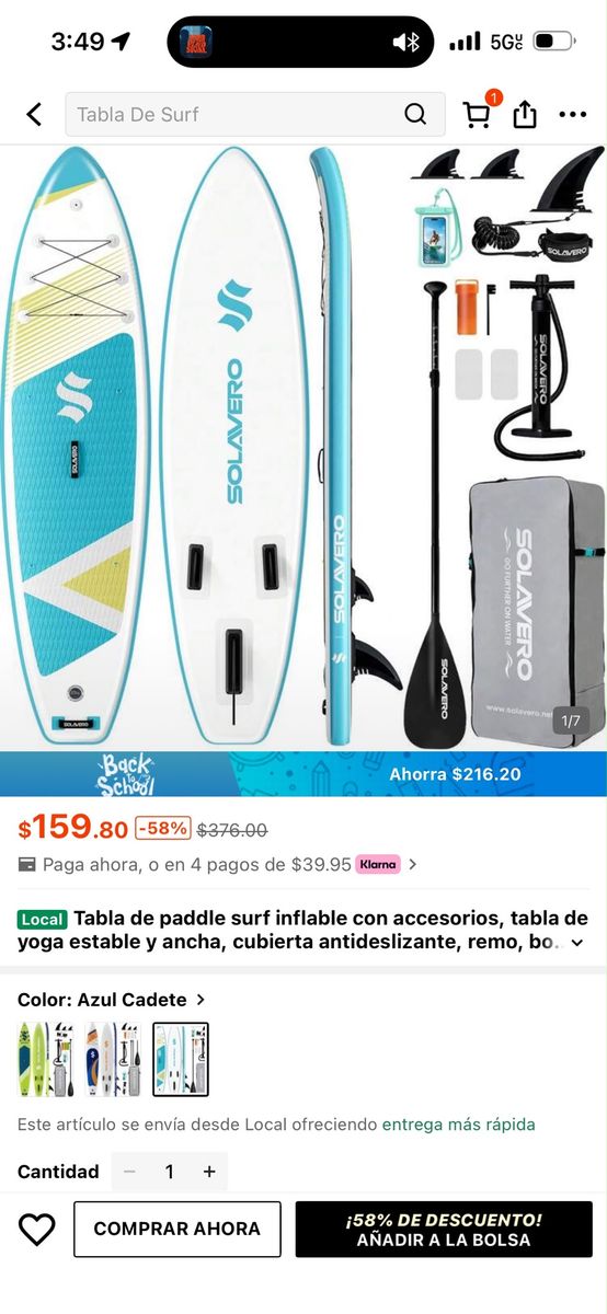 Solavero Inflatable Stand Up Paddle Board (SUP) - Like New!