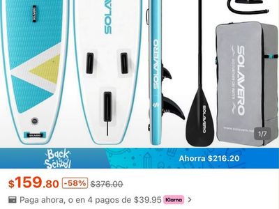 Solavero Inflatable Stand Up Paddle Board (SUP) - Like New!