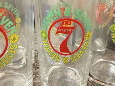 New. Set Of 8 Vintage Seagram’s Seven & Seven Highball Glasses