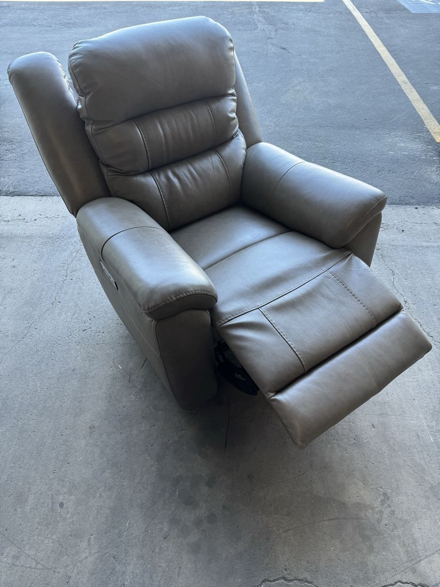 Leather Power Recliner With Power Headrest