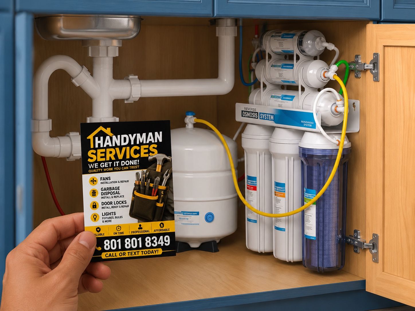 Reverse Osmosis Water Filter System Under Sink with Tank & Faucet