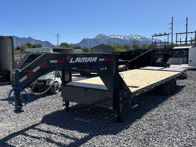 8.5x25 Lamar FS Gooseneck Equipment Trailer - 15.7K GVWR - 14 Ply Tires, Max Ramps