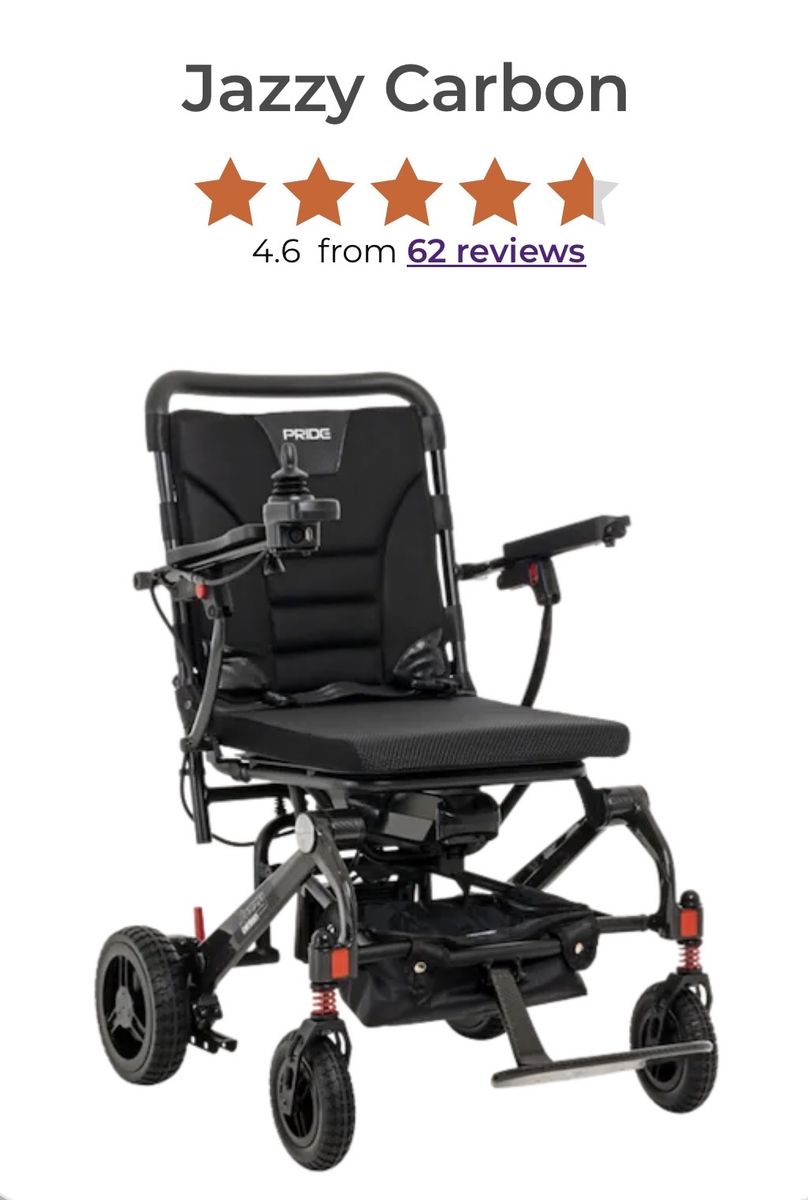 Jazzy Carbon Folding Power Wheelchair 2 Batteries