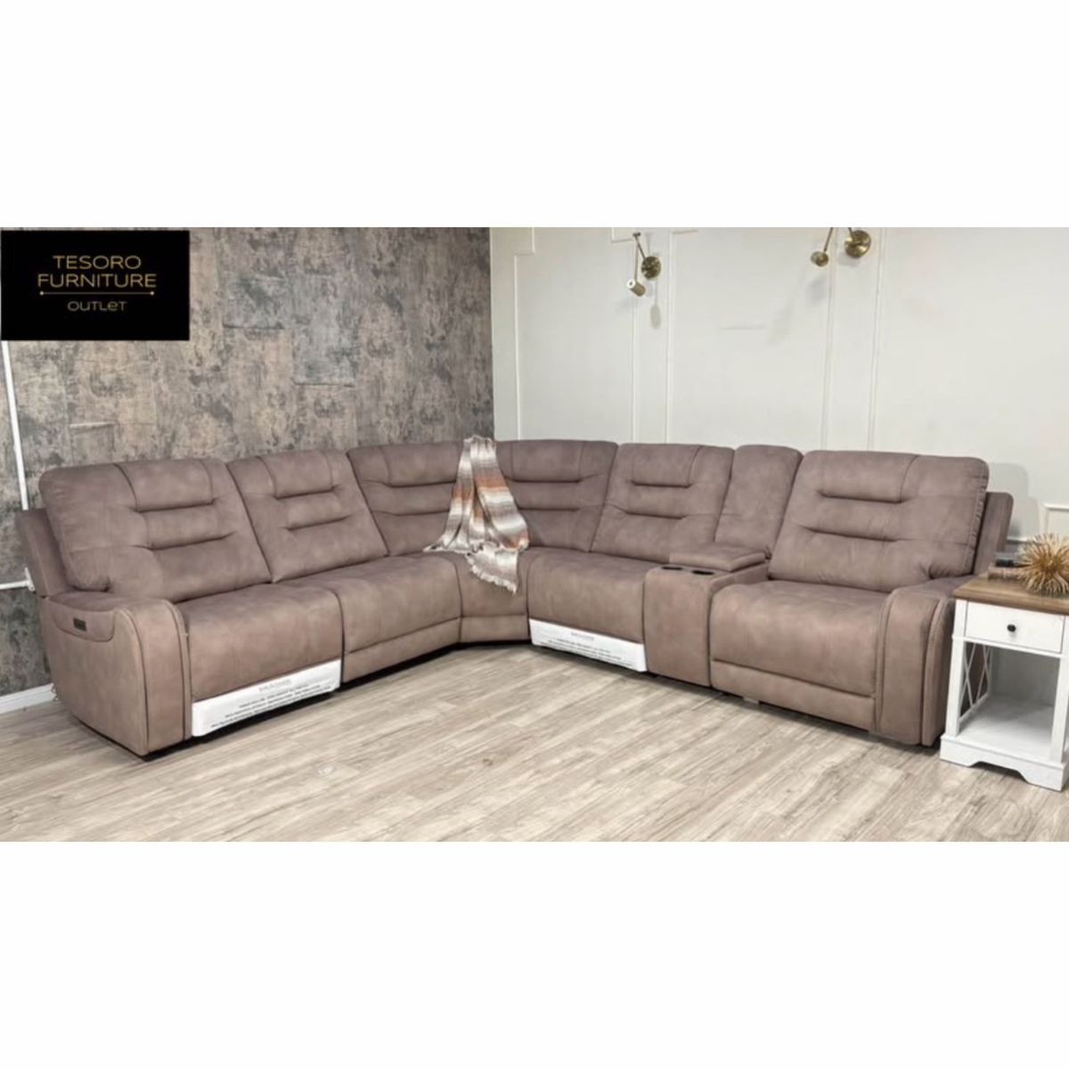 CARMELO UPHOLSTERY RECLINER SECTIONAL WE OFFER DELIVERY