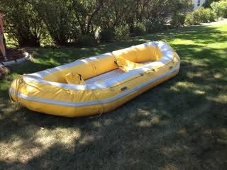 14 Ft. Vanguard Self Bailing Raft - Inflatable Yellow Boat for Water Sports