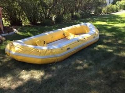 14 Ft. Vanguard Self Bailing Raft - Inflatable Yellow Boat for Water Sports