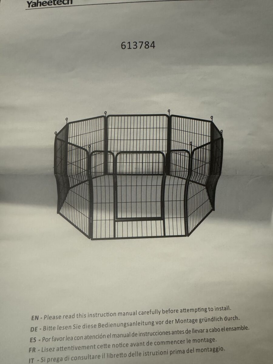 Yaheetech Metal Dog Playpen, 8-Panel, 32-in