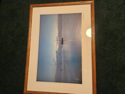 Framed Nautical Photography Print of Boats on Calm Water