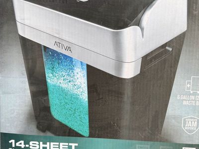 Ativa 14-Sheet Super Micro-Cut Paper & Credit Card Shredder with 6-Gallon Waste Bin