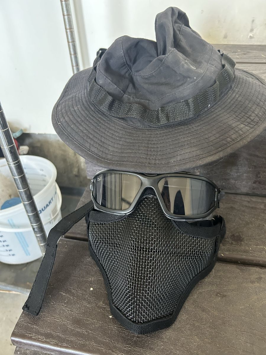 Airsoft multipiece face protection (rated eye pro)