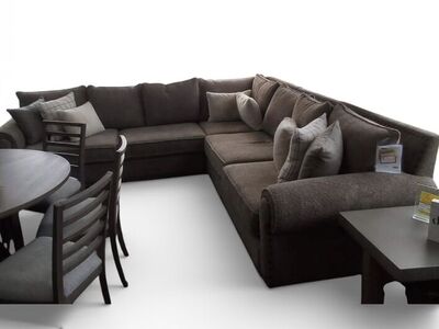 John michaels REAL LEATHER SECTIONAL NEW