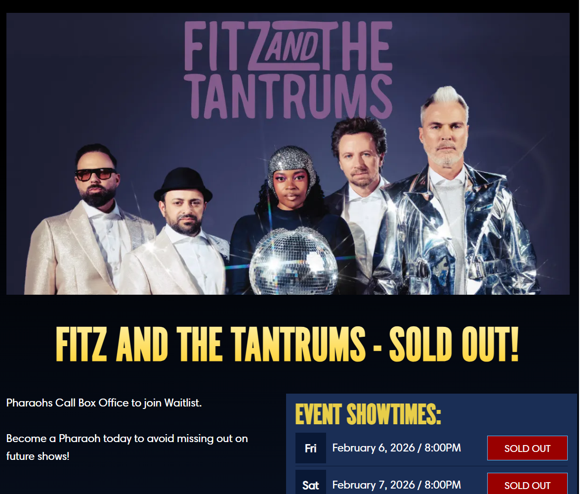Fitz & The Tantrums 02/06 Fri @ Egyptian Park City - 8PM - 1 ticket