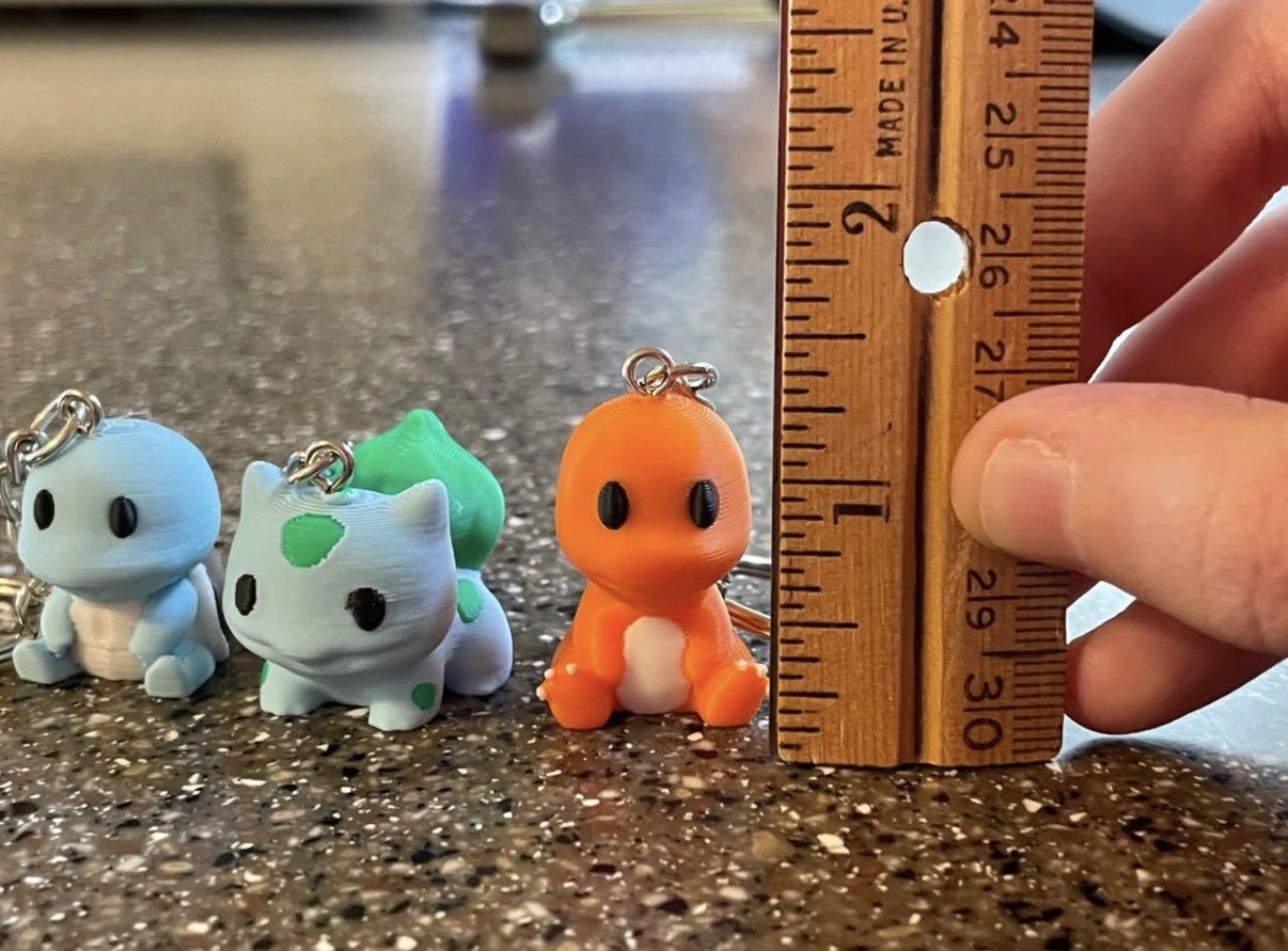 3-D printed Pokémon keychains
