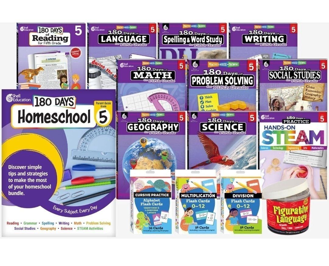 180 Days of Practice 5th Grade Complete Homeschool Bundle