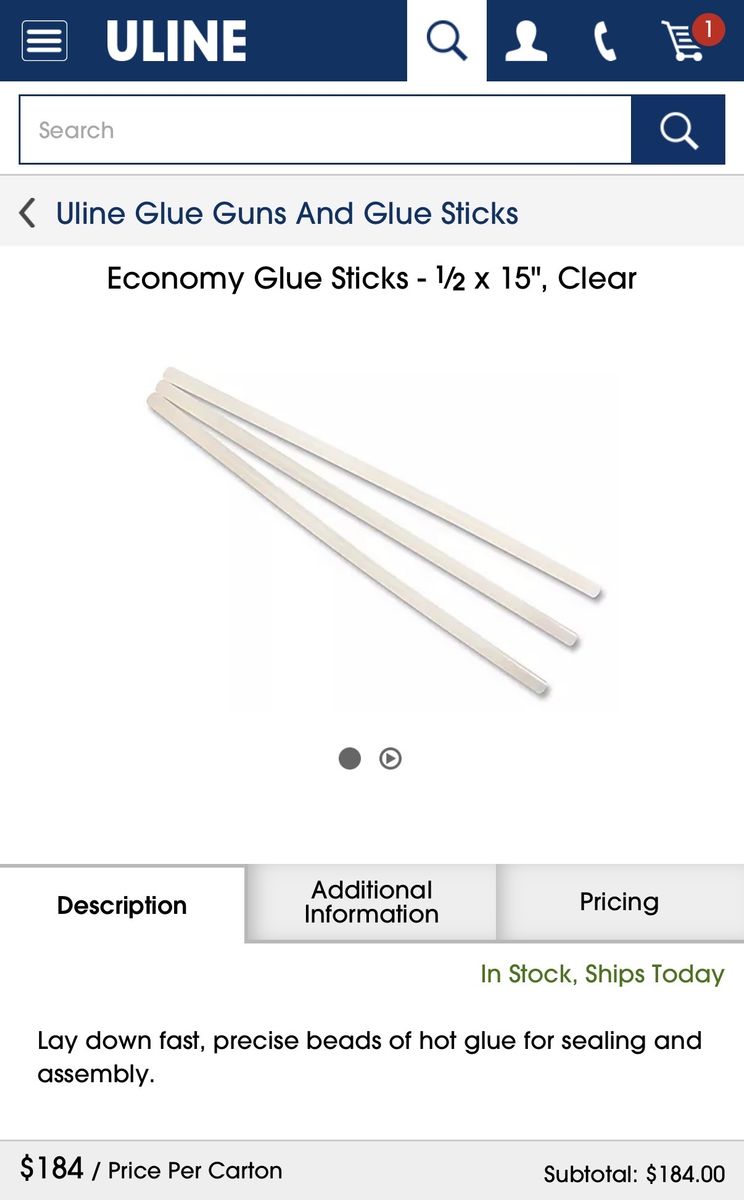 ULINE 15" Hot Glue Sticks