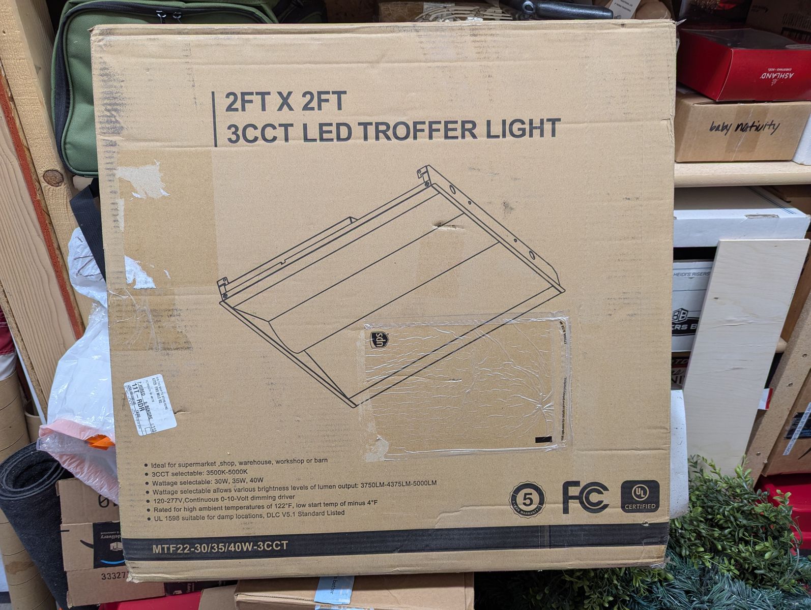 Troffer Light - 2' x 2' - 3CCT Selectable:  3500K-5000K