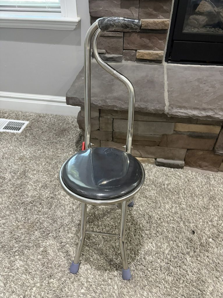 Folding Cane With Padddd Seat