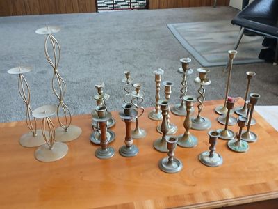 Brass candle stick holders.