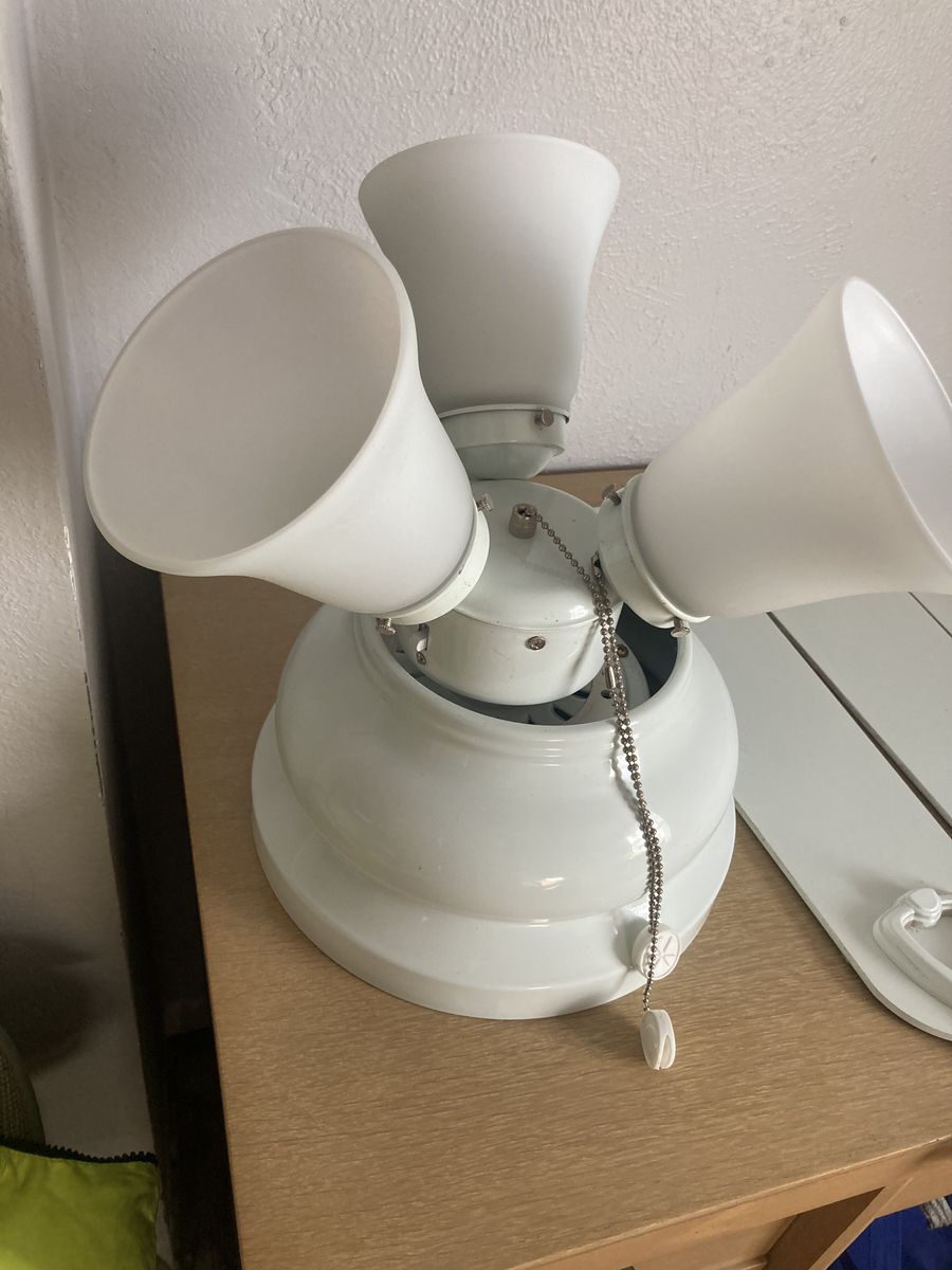 White Cieling Fan With Light Kit