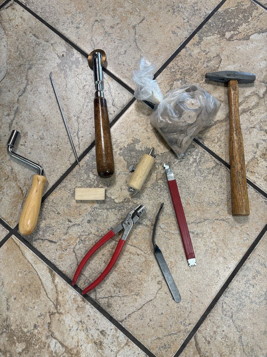 Assorted Piano Repair & Tuning Tools Lot - Hammer, Pliers, Felt Punchings