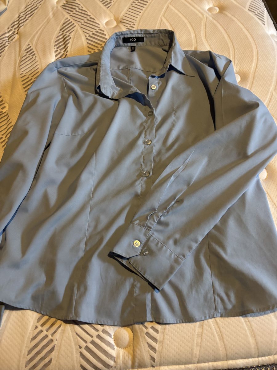 Womens Light Blue Blouse, XXL