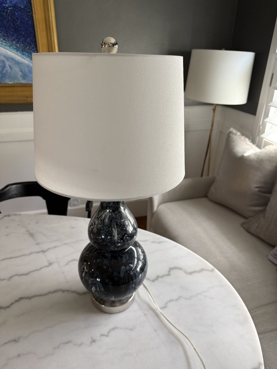 26” tall table lamp blue