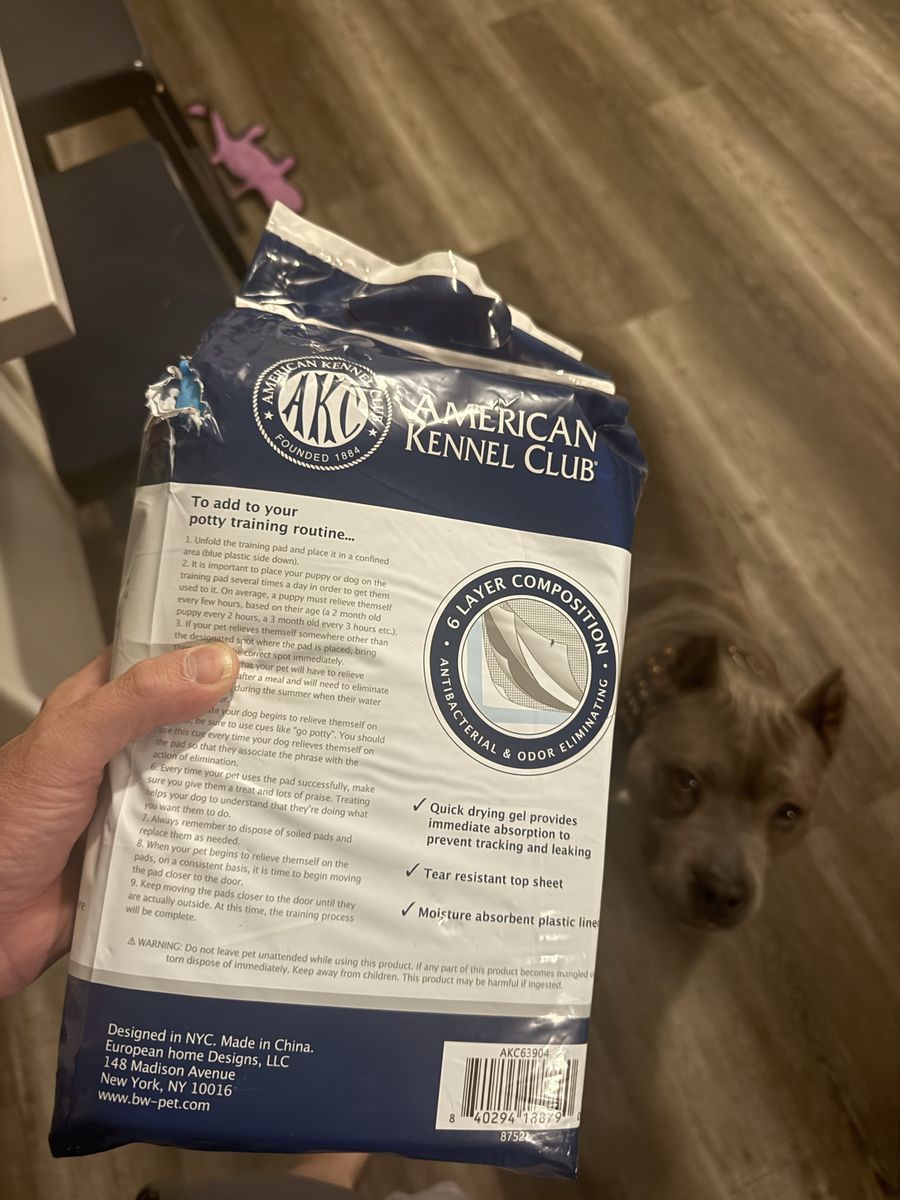 American Kennel Club AKC 6-Layer Antibacterial & Odor Eliminating Potty Training Pads for Dogs