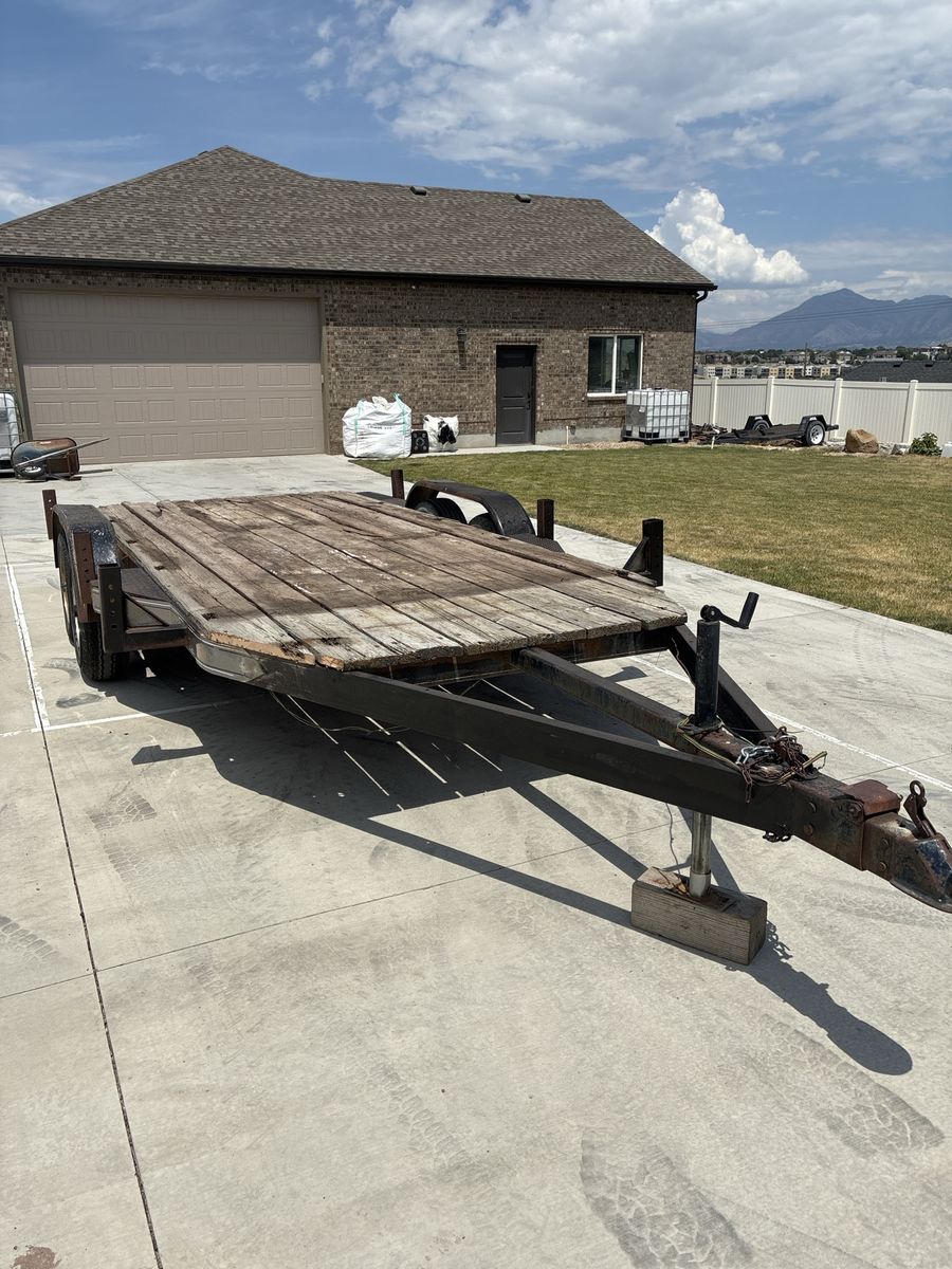 7x16 Flatbed Trailer - Heavy Duty Dual Axle, 2 5/16" Hitch - Great for Hauling