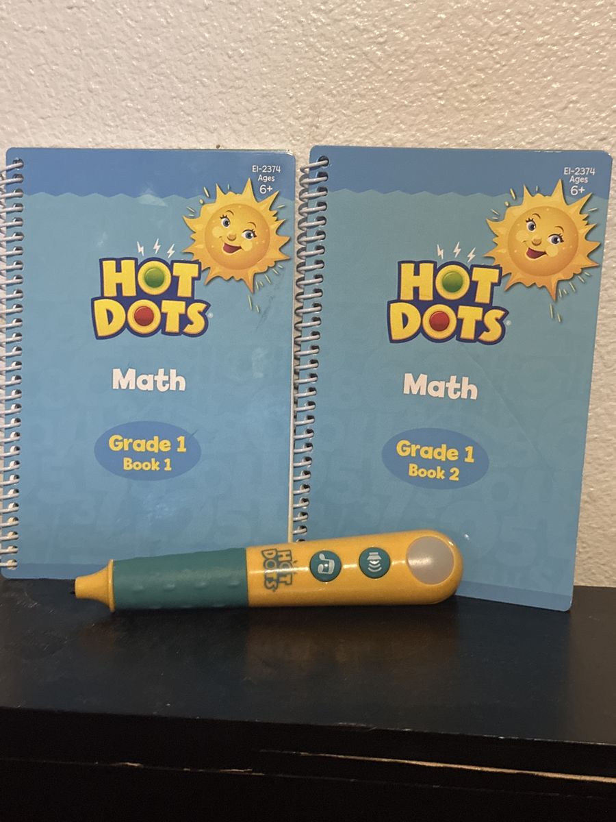 Hot Dots Math Grade 1 Books 1 & 2 Set with Interactive Pen - Educational Insights Ages 6+