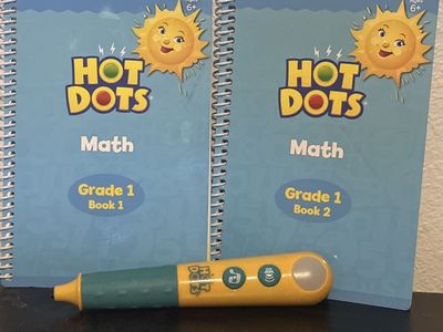Hot Dots Math Grade 1 Books 1 & 2 Set with Interactive Pen - Educational Insights Ages 6+