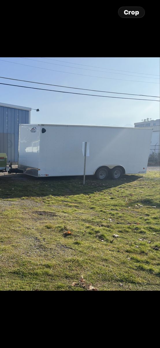 American Hauler Enclosed Cargo Trailer - White, Dual Axle