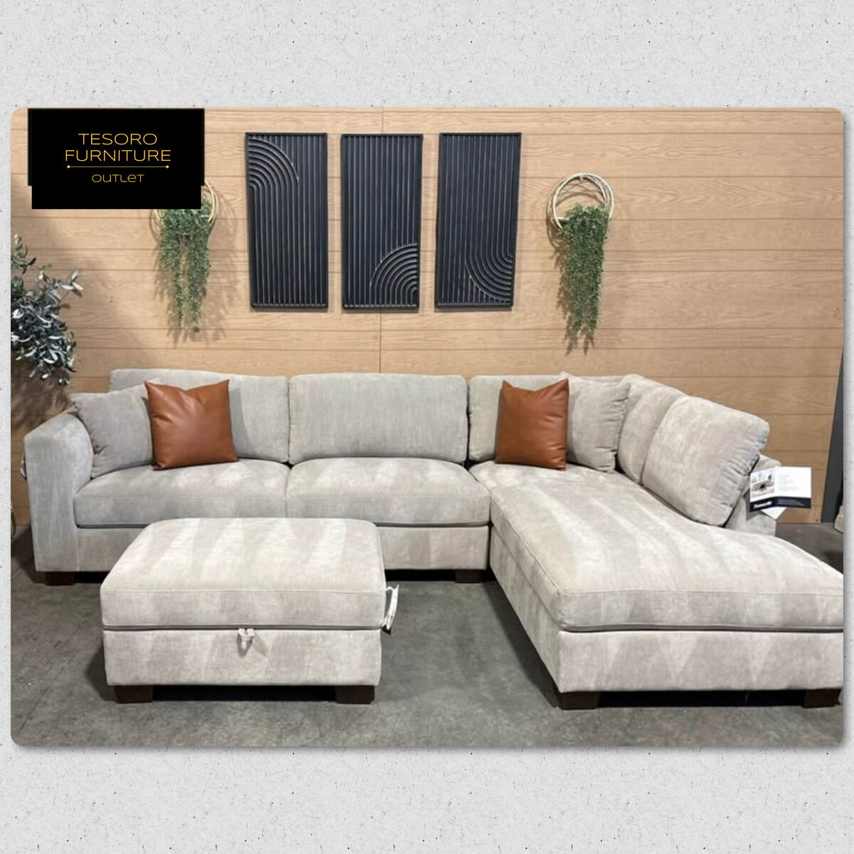 WALSEN SECTIONAL AND OTTOMAN FREE DELIVERY