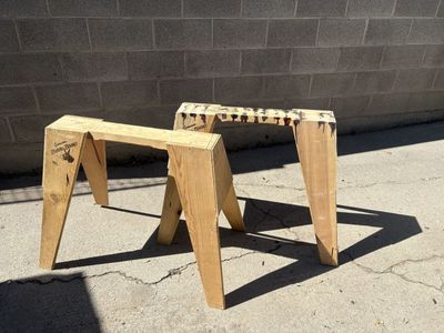 Genuine Burro Brand Wooden Sawhorses (Pair) - Sturdy & Reliable Work Support