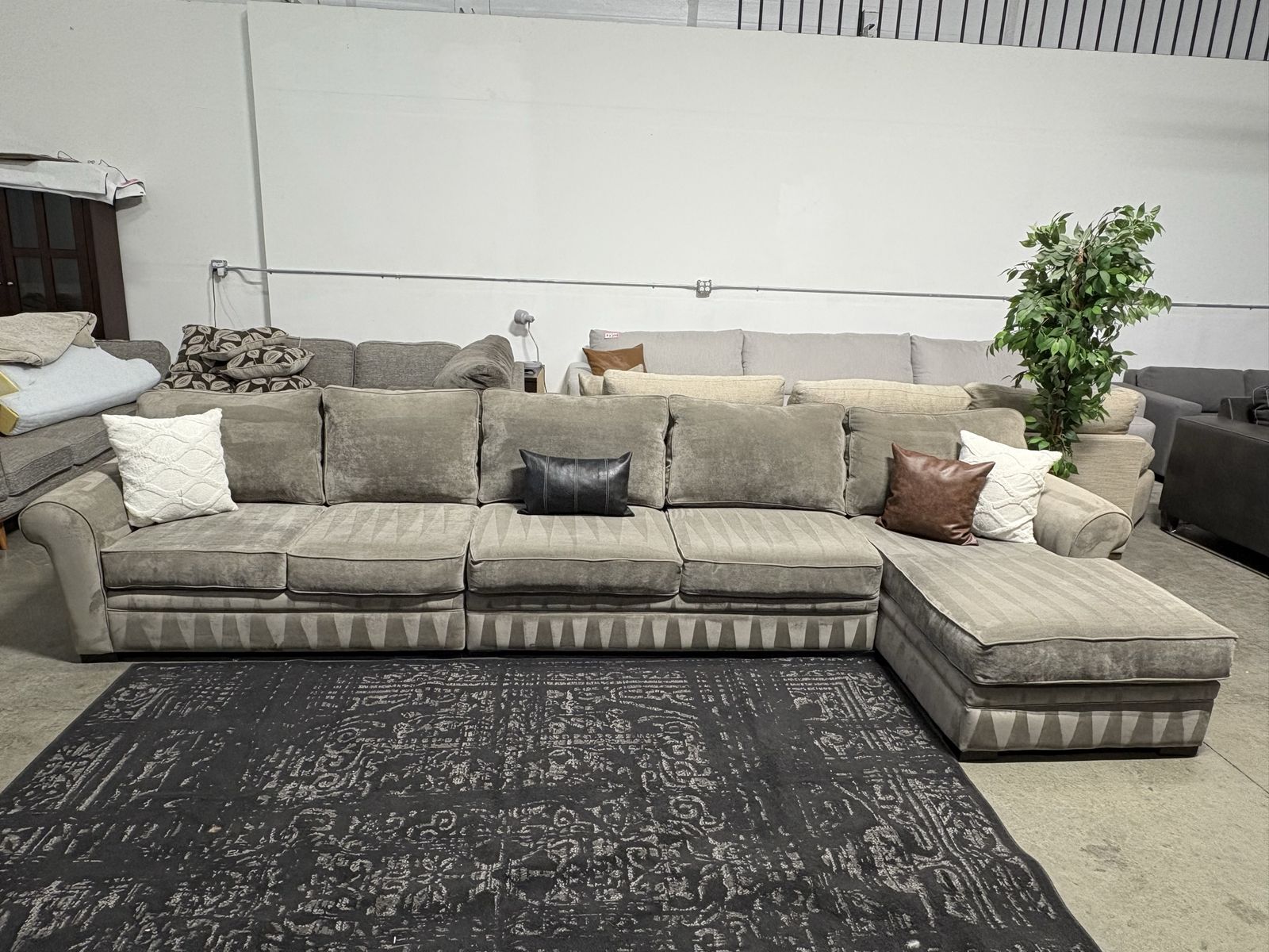 Cleaned Gray Sectional (Free Delivery )