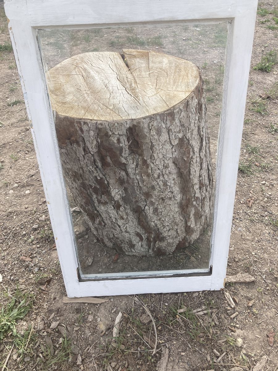 White Used Wooden Window