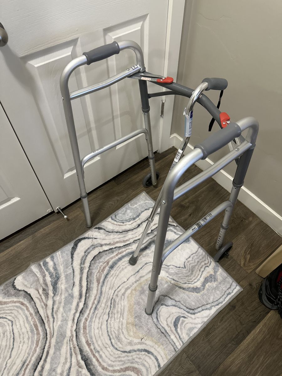 Adjustable Walker And Cane. Excellent Condition